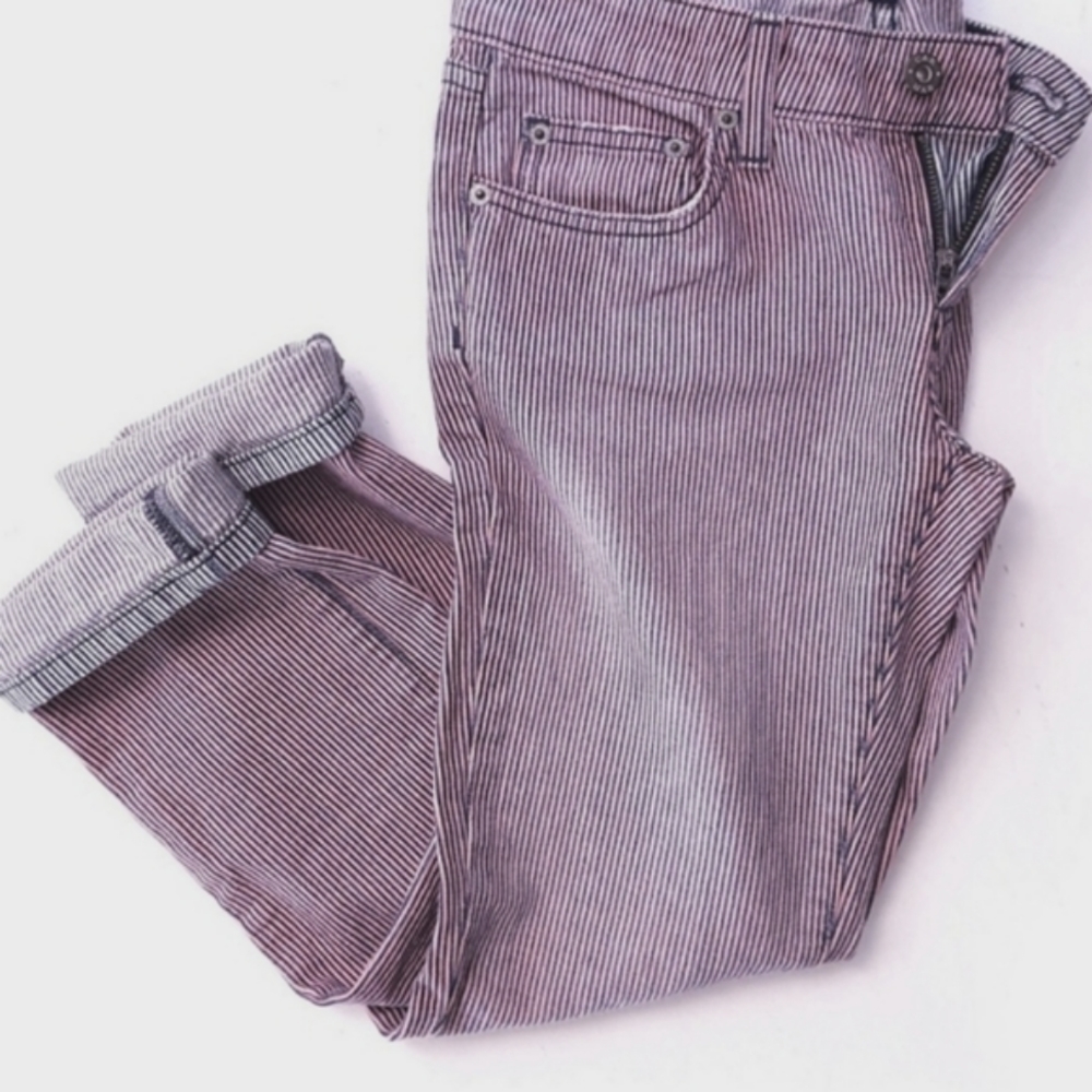 Carmar Railroad Lilac Pink Striped Ankle Jean